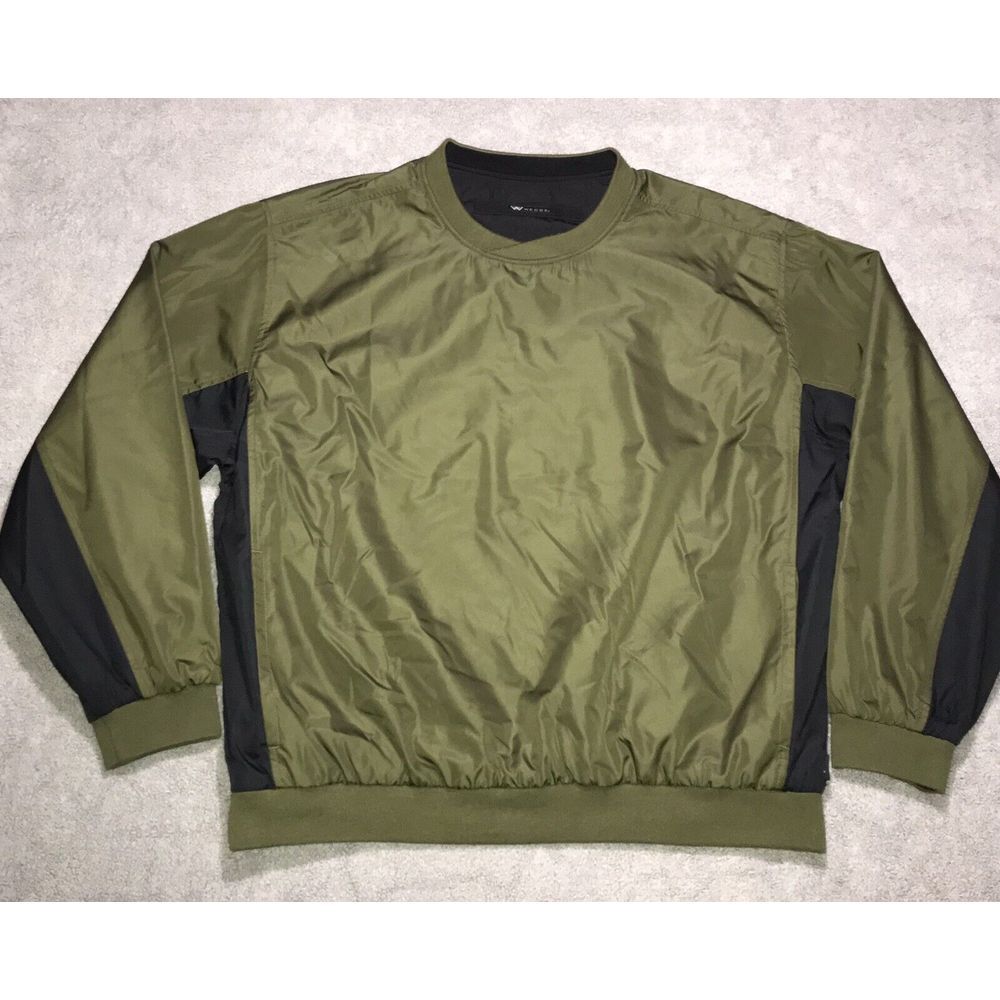 Wedge Golf & Beyond Mens Reversible 1/4‎ Zip Pullover Jacket Large Black & Green